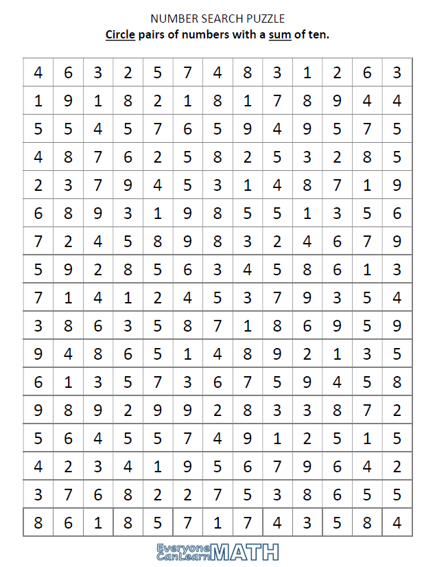 NumberSearchPuzzle_Sums